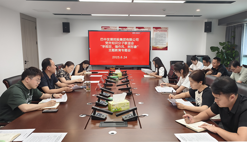巴中發展集團黨外知識分子聯誼會召開“學規定、強作風、樹形象”主題教育專題會